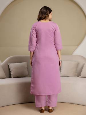 Light pink chanderi thread embroidery readymade suits 2