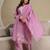 Light pink chanderi thread embroidery readymade suits