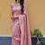 Babym pink soft silk blend banarasi jacuard work designer party wear saree with unstitched blouse piece