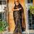Black soft silk blend banarasi jacuard work designer party wear saree with unstitched blouse piece