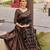 Black soft silk blend banarasi jacuard work designer party wear saree with unstitched blouse piece