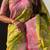 Green banarasi silk zari woven saree with contrast blouse piece
