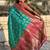 Teal banarasi silk zari woven saree with contrast blouse piece
