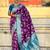 Purple banarasi silk zari woven saree with contrast blouse piece