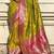 Green banarasi silk zari woven saree with contrast blouse piece