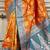 Orange banarasi silk zari woven saree with contrast blouse piece