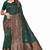Green soft silk blend banarasi jacuard work designer party wear saree with unstitched blouse piece