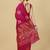 Pink soft silk blend banarasi jacuard work designer party wear saree with unstitched blouse piece