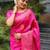 Pink soft silk blend banarasi jacuard work designer party wear saree with unstitched blouse piece