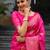 Pink soft silk blend banarasi jacuard work designer party wear saree with unstitched blouse piece