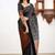 Black soft silk blend banarasi jacuard work designer party wear saree with unstitched blouse piece