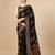 Black soft silk blend banarasi jacuard work designer party wear saree with unstitched blouse piece