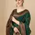 Green soft silk blend banarasi jacuard work designer party wear saree with unstitched blouse piece