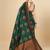 Green soft silk blend banarasi jacuard work designer party wear saree with unstitched blouse piece