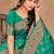 Green soft silk blend banarasi jacuard work designer party wear saree with unstitched blouse piece
