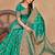 Green soft silk blend banarasi jacuard work designer party wear saree with unstitched blouse piece
