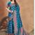 Turquoise soft silk blend banarasi jacuard work designer party wear saree with unstitched blouse piece