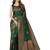 Green soft silk blend banarasi jacuard work designer party wear saree with unstitched blouse piece
