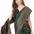 Green soft silk blend banarasi jacuard work designer party wear saree with unstitched blouse piece