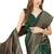 Green soft silk blend banarasi jacuard work designer party wear saree with unstitched blouse piece