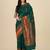 Green soft silk blend banarasi jacuard work designer party wear saree with unstitched blouse piece
