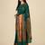 Green soft silk blend banarasi jacuard work designer party wear saree with unstitched blouse piece