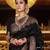 Black soft silk blend banarasi jacuard work designer party wear saree with unstitched blouse piece