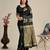 Black soft silk blend banarasi jacuard work designer party wear saree with unstitched blouse piece