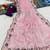 light pink embroidery work organza saree