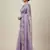 lavender embroidery work organza saree