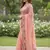 peach embroidery work organza saree