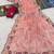 peach embroidery work organza saree
