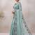 sky blue embroidery work organza saree