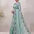 sky blue embroidery work organza saree