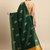 Green yellow soft silk blend banarasi jacuard work designer party wear saree with unstitched blouse piece