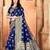 Neavy blue soft silk blend banarasi jacuard work designer party wear saree with unstitched blouse piece