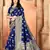 Neavy blue soft silk blend banarasi jacuard work designer party wear saree with unstitched blouse piece
