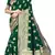 Green soft silk blend banarasi jacuard work designer party wear saree with unstitched blouse piece