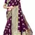Purple soft silk blend banarasi jacuard work designer party wear saree with unstitched blouse piece