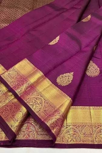 Purple soft silk blend banarasi jacuard work designer party wear saree with unstitched blouse piece