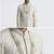 Ivory zardosi & peacock motif hand-embroidered raw silk sherwani mandarin collar