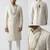 Ivory zardosi & peacock motif hand-embroidered raw silk sherwani mandarin collar