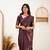 Wine soft silk blend banarasi jacuard work designer party wear saree with unstitched blouse piece