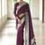 Wine soft silk blend banarasi jacuard work designer party wear saree with unstitched blouse piece