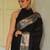 Black soft silk blend banarasi jacuard work designer party wear saree with unstitched blouse piece