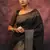 Black soft silk blend banarasi jacuard work designer party wear saree with unstitched blouse piece