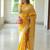 Yellow soft silk blend banarasi jacuard work designer party wear saree with unstitched blouse piece