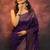 Purple soft silk blend banarasi jacuard work designer party wear saree with unstitched blouse piece