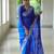 Royal blue soft silk blend banarasi jacuard work designer party wear saree with unstitched blouse piece