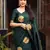 Green silk blend banarasi saree with unstitched blouse piece